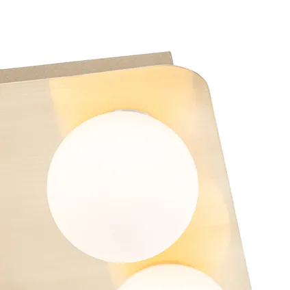 QAZQA Moderne badkamer plafondlamp messing vierkant 4-lichts - Cederic 3