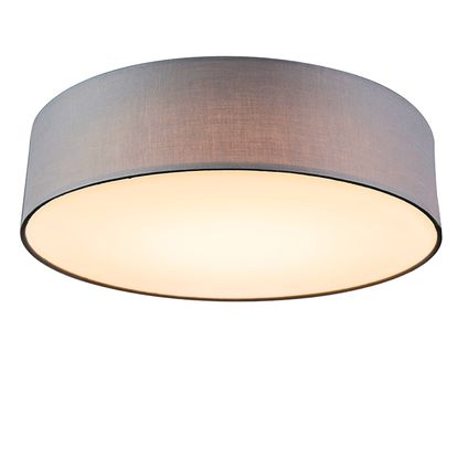 QAZQA Plafondlamp grijs 40 cm incl. LED - Drum LED