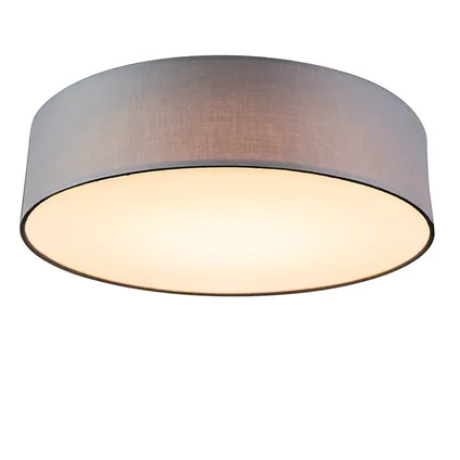 QAZQA Plafondlamp grijs 40 cm incl. LED - Drum LED 2