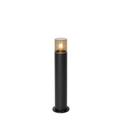 Lampe d'extérieur sur pied noire avec abat-jour fumé 50 cm - Odense QAZQA