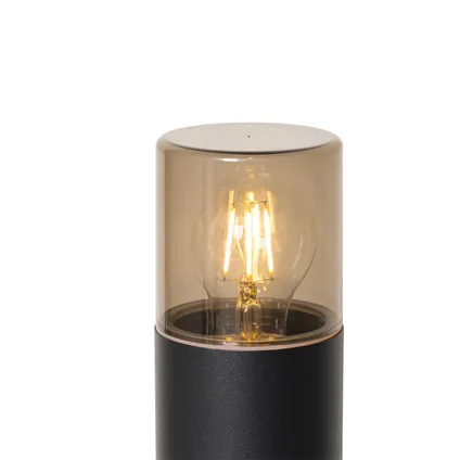 QAZQA Lampe d'extérieur sur pied noire avec abat-jour fumé 50 cm - Odense 2