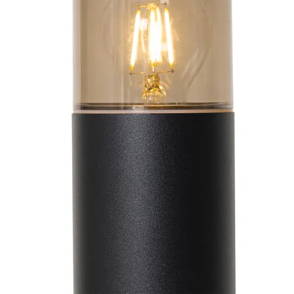 QAZQA Lampe d'extérieur sur pied noire avec abat-jour fumé 50 cm - Odense 3