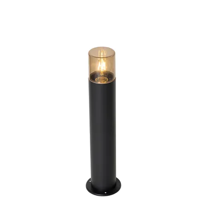 QAZQA Lampe d'extérieur sur pied noire avec abat-jour fumé 50 cm - Odense 6