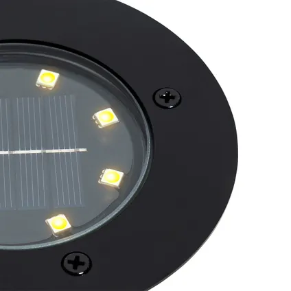 QAZQA Lot de 6 spots de sol noirs avec LED IP65 Solar - Terry 5