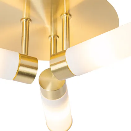 QAZQA Moderne badkamer plafondlamp messing 3-lichts IP44 - Bath 2