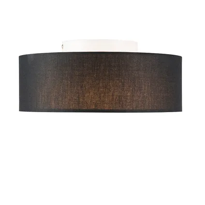 QAZQA Plafondlamp zwart 30 cm incl. LED - Drum LED 2