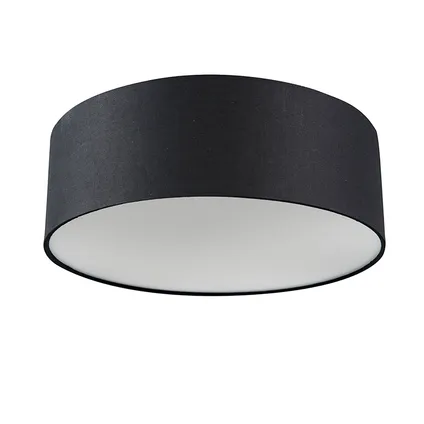 QAZQA Plafondlamp zwart 30 cm incl. LED - Drum LED 6