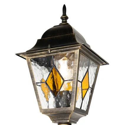 QAZQA Vintage buiten lantaarn antiek goud 240 cm 2-lichts - Antigua 3