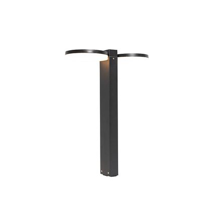 QAZQA Lampe d'extérieur sur pied noire 50 cm avec LED 2 lumières IP44 - Esmee