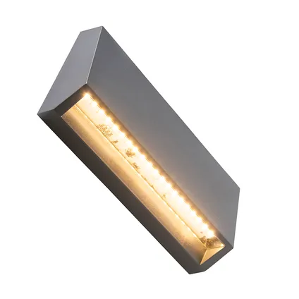 QAZQA Moderne buitenwandlamp donkergrijs incl. LED IP65 - Sandstone 2 2