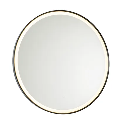 QAZQA Miroir de salle de bain noir 70 cm avec LED avec variateur tactile - Miral