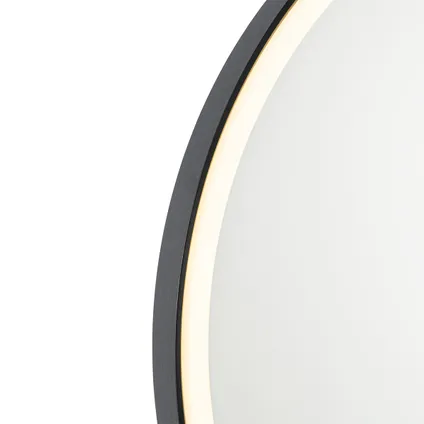 QAZQA Miroir de salle de bain noir 70 cm avec LED avec variateur tactile - Miral 4