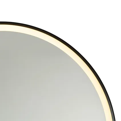 QAZQA Miroir de salle de bain noir 70 cm avec LED avec variateur tactile - Miral 6