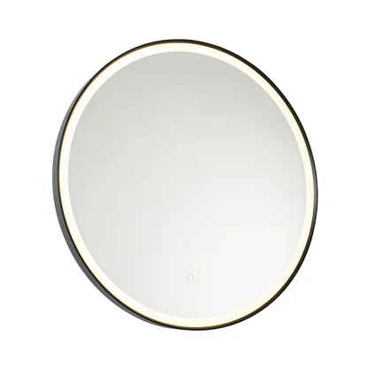 QAZQA Miroir de salle de bain noir 70 cm avec LED avec variateur tactile - Miral 7