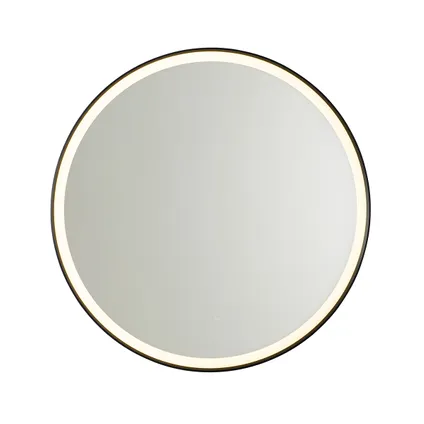 QAZQA Miroir de salle de bain noir 70 cm avec LED avec variateur tactile - Miral 8