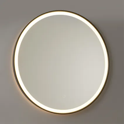 QAZQA Miroir de salle de bain noir 70 cm avec LED avec variateur tactile - Miral 10
