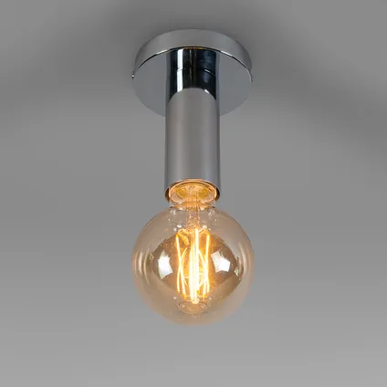 QAZQA Moderne plafondlamp chroom - Facil 2