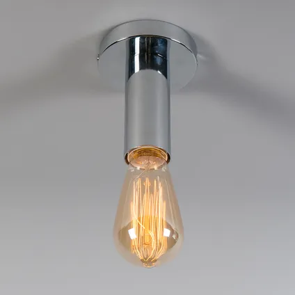QAZQA Moderne plafondlamp chroom - Facil 7