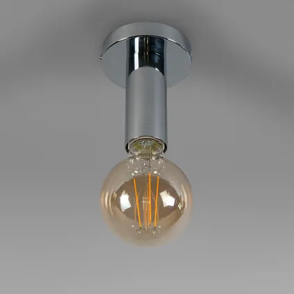 QAZQA Moderne plafondlamp chroom - Facil 8