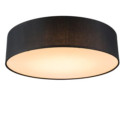 QAZQA Plafondlamp zwart 40 cm incl. LED - Drum LED 2