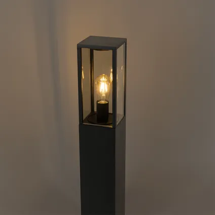 QAZQA Lampe d'extérieur sur pied noire avec fumée 80 cm IP44 - Charlois 8
