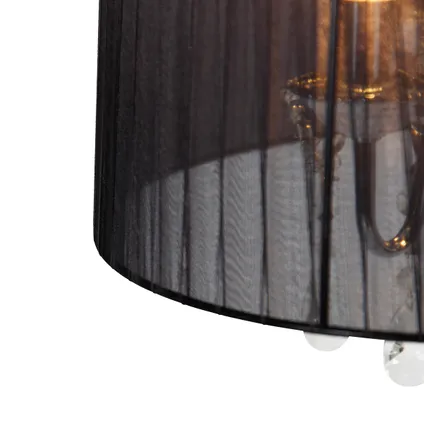 QAZQA Kroonluchter chroom met zwart 80 cm 6-lichts - Ann-Kathrin 5