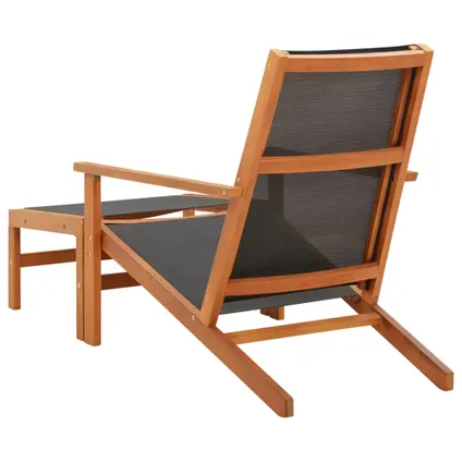 vidaXL Chaise de jardin et repose-pied Eucalyptus solide et 4