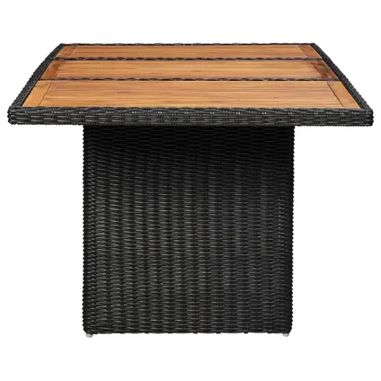 vidaXL Table à dîner de jardin Noir 200x100x74 cm Résine tressée 2