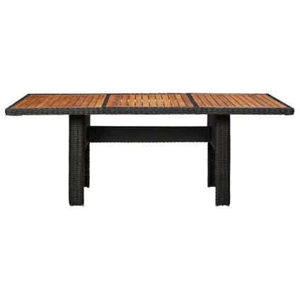 vidaXL Table à dîner de jardin Noir 200x100x74 cm Résine tressée 3