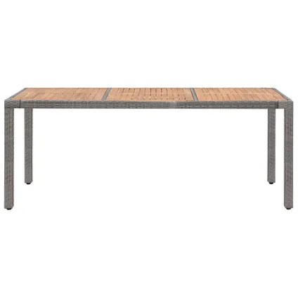 vidaXL Table de jardin Gris 190x90x75cm Résine tressée et acacia 2