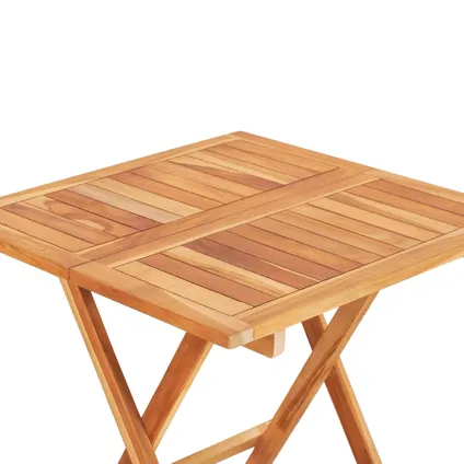 vidaXL Table de bistro pliable 60x60x65 cm Bois de teck solide 5