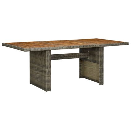 vidaXL Table de jardin Marron Résine tressée et bois d'acacia