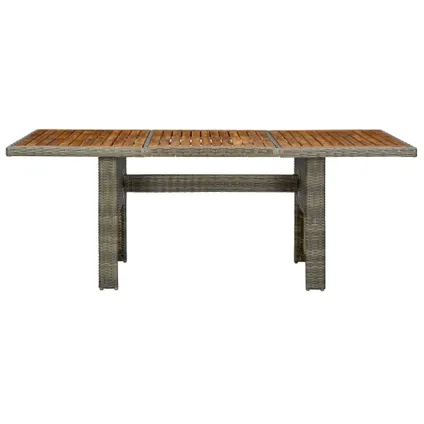 vidaXL Table de jardin Marron Résine tressée et bois d'acacia 3
