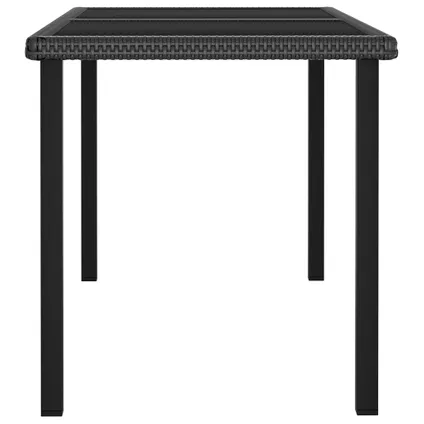 vidaXL Table à dîner de jardin Noir 140x70x73 cm Résine tressée 2