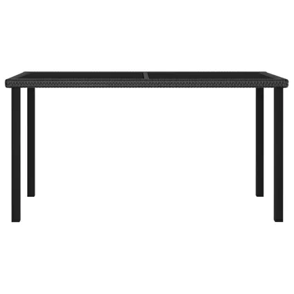 vidaXL Table à dîner de jardin Noir 140x70x73 cm Résine tressée 3