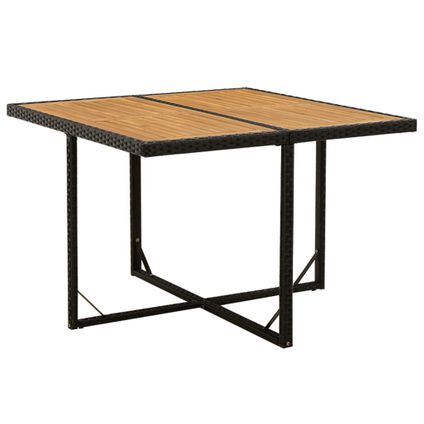 vidaXL Table de jardin Noir 109x107x74 cm Résine tressée bois