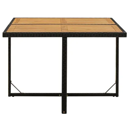 vidaXL Table de jardin Noir 109x107x74 cm Résine tressée bois 2