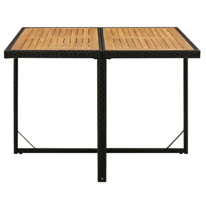 vidaXL Table de jardin Noir 109x107x74 cm Résine tressée bois 3