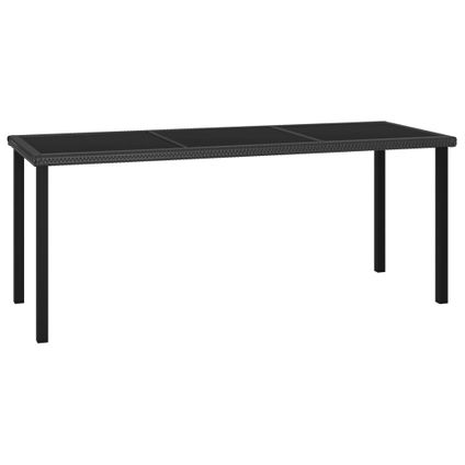 vidaXL Table à dîner de jardin Noir 180x70x73 cm Résine tressée