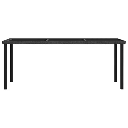 vidaXL Table à dîner de jardin Noir 180x70x73 cm Résine tressée 2