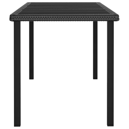 vidaXL Table à dîner de jardin Noir 180x70x73 cm Résine tressée 3
