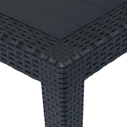 vidaXL Table de jardin Anthracite 150x90x72 cm Plastique Aspect 2