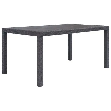 vidaXL Table de jardin Marron 150x90x72 cm Plastique Aspect de