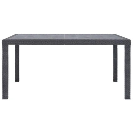 vidaXL Table de jardin Marron 150x90x72 cm Plastique Aspect de 3