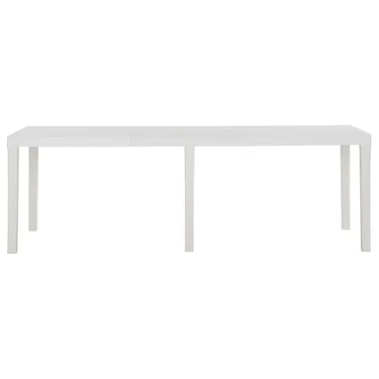 vidaXL Table de jardin 220x90x72 cm PP Blanc 3
