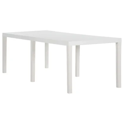 vidaXL Table de jardin 220x90x72 cm PP Blanc 4