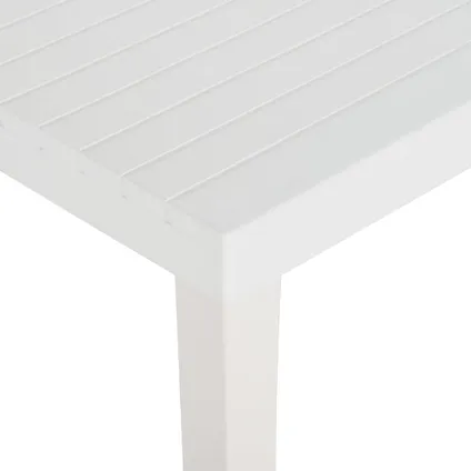 vidaXL Table de jardin 220x90x72 cm PP Blanc 6