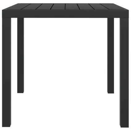 vidaXL Table de jardin Noir 80 x 80 x 74 cm Aluminium et WPC 3