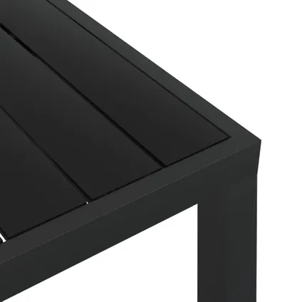 vidaXL Table de jardin Noir 80 x 80 x 74 cm Aluminium et WPC 4