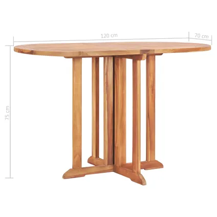 vidaXL Table pliable de jardin papillon 120x70x75 cm Bois teck 7
